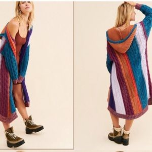 Free People Hearts on Fire knitted cardigan duster  Size XS